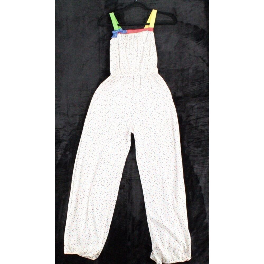 Vtg Jennifer Dale Polka Dot 70s Multicolor Romper Sz 9